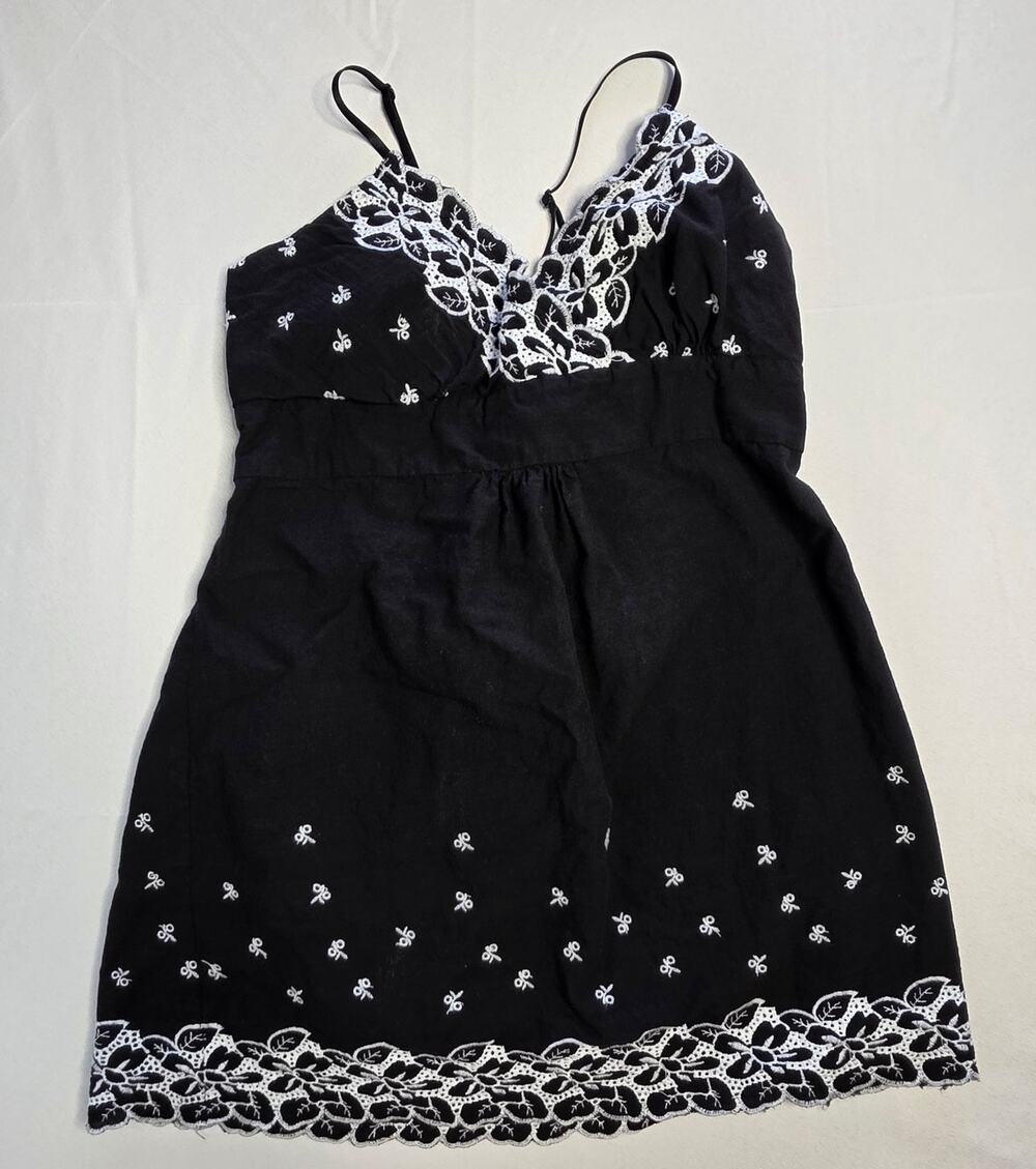 Vintage Vanity black Y2K babydoll mini dress Size L